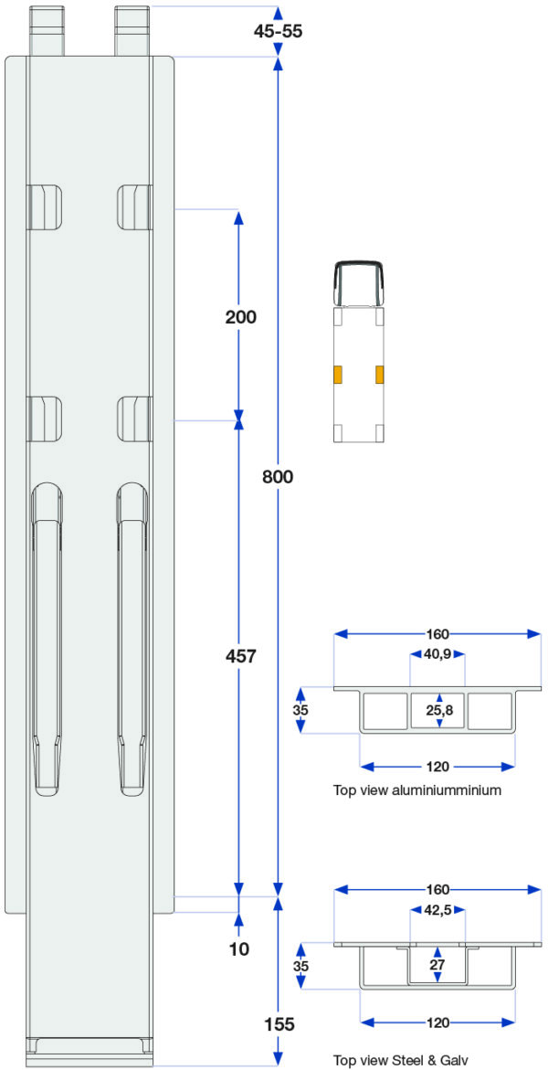 Sidestolpe 2-port