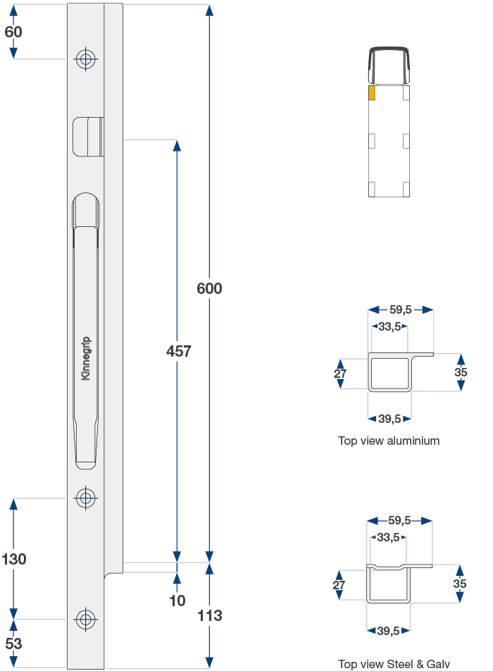 Forstolpe venstre boltet 1-port