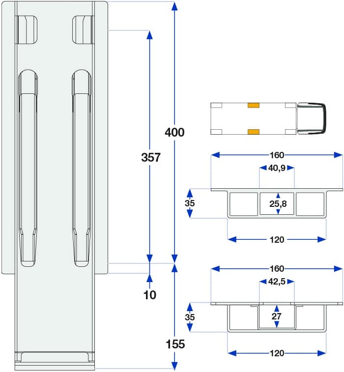 Sidestolpe ED 1-port