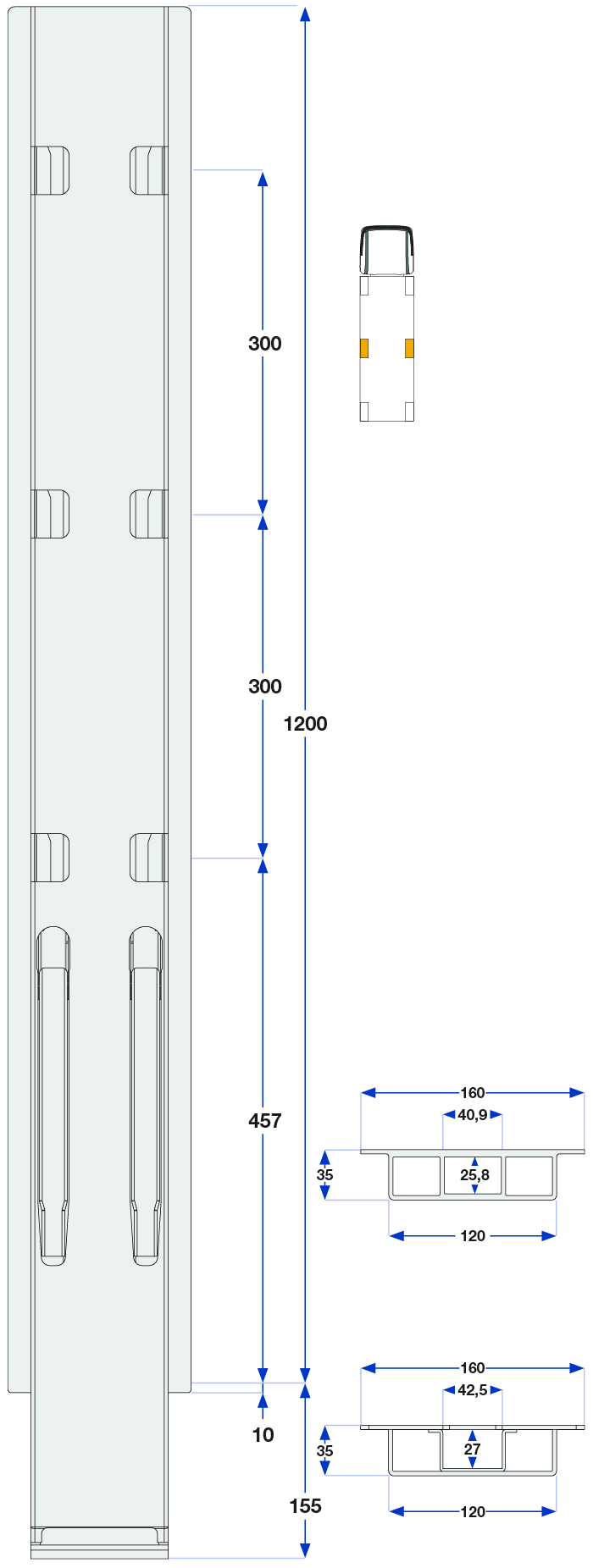 Sidestolpe 3-port
