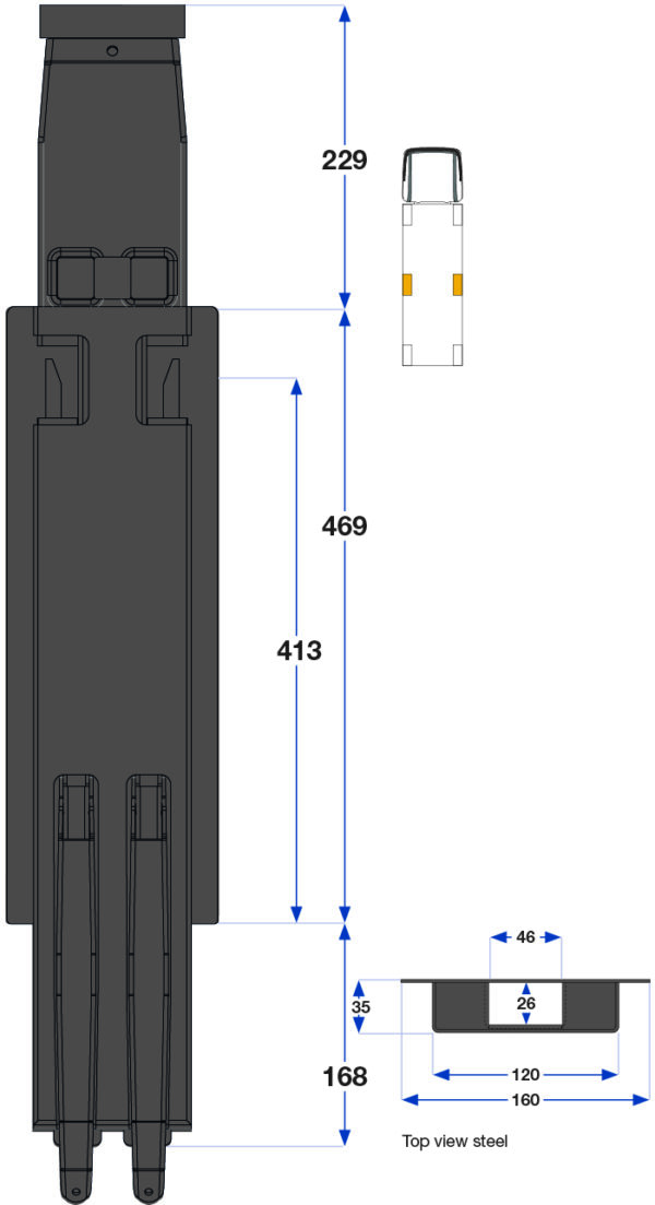 Sidestolpe Kinnetop 1-port